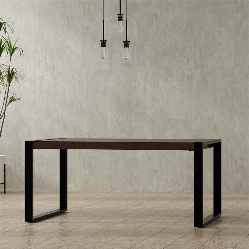 McKenzie 66x40 inch Rectangle Modern Industrial Dining Table in Smoky Gray