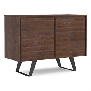 Lowry ACACIA WOOD 41x17&quot Modern 2 Door Sideboard Buffet in Charcoal Brown