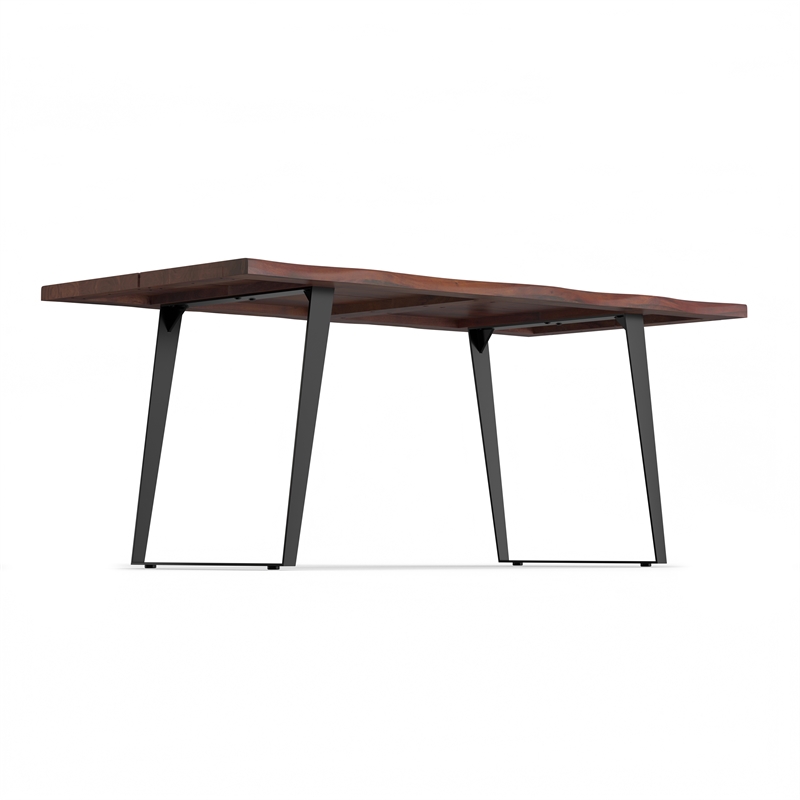 Delta 72 inch x 36 inch Rectangle Modern Industrial Dining Table in Dark Walnut