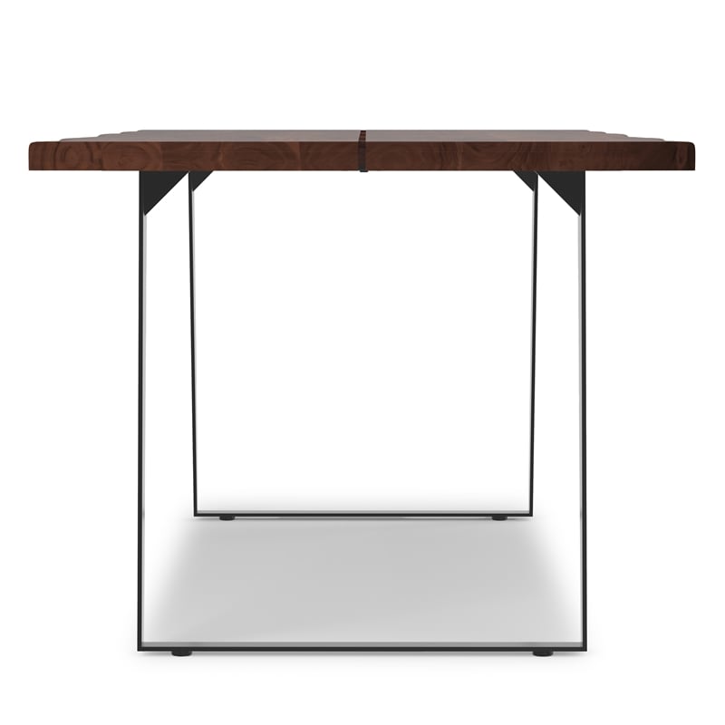 Delta 72 inch x 36 inch Rectangle Modern Industrial Dining Table in Dark Walnut