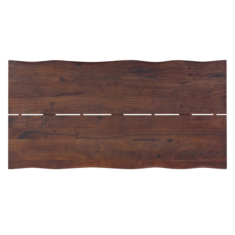 Delta 72 inch x 36 inch Rectangle Modern Industrial Dining Table in Dark Walnut