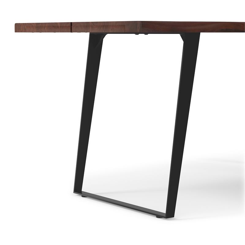 Delta 72 inch x 36 inch Rectangle Modern Industrial Dining Table in Dark Walnut