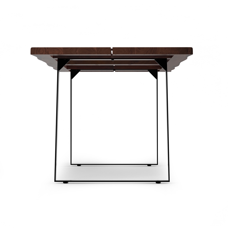 Delta 72 inch x 36 inch Rectangle Modern Industrial Dining Table in Dark Walnut