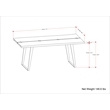Delta 72 inch x 36 inch Rectangle Modern Industrial Dining Table in Dark Walnut
