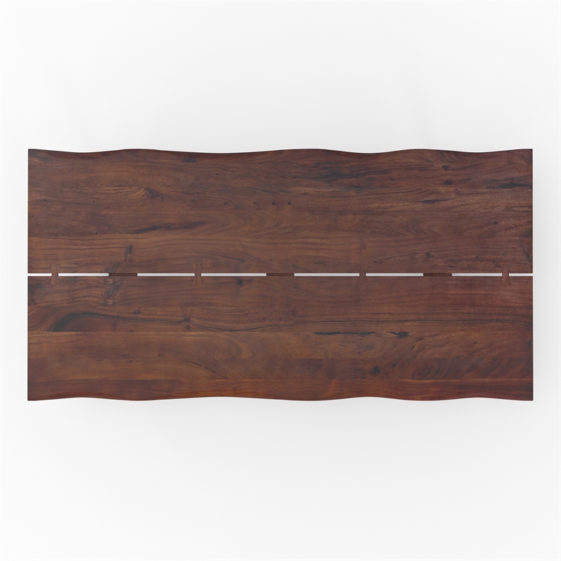 Delta 72 inch x 36 inch Rectangle Modern Industrial Dining Table in Dark Walnut