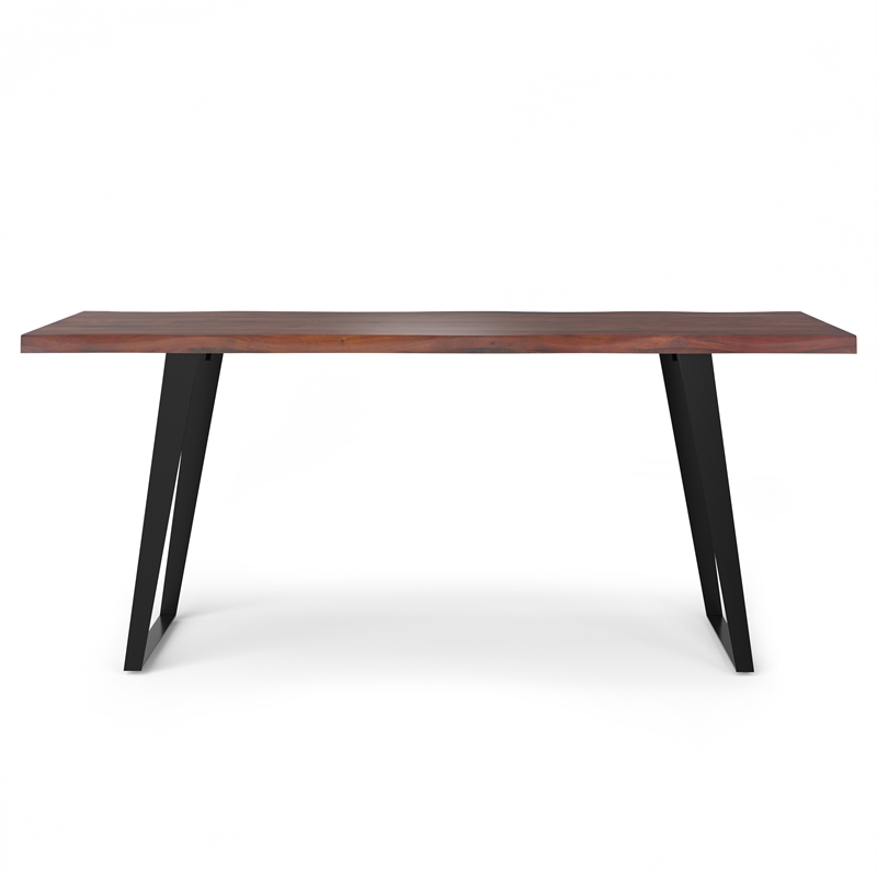 Delta 72 inch x 36 inch Rectangle Modern Industrial Dining Table in Dark Walnut