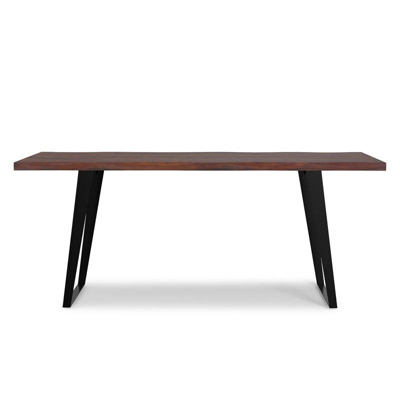 Delta 72 inch x 36 inch Rectangle Modern Industrial Dining Table in Dark Walnut