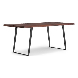 Delta 72 inch x 36 inch Rectangle Modern Industrial Dining Table in Dark Walnut