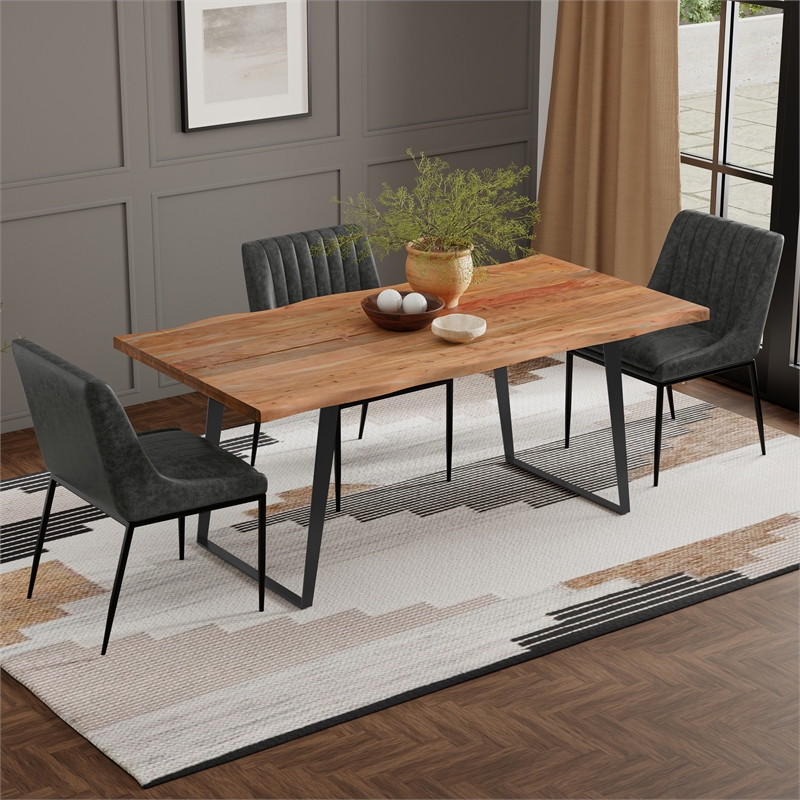 delta 72 inch x 36 inch rectangle modern industrial dining table in natural