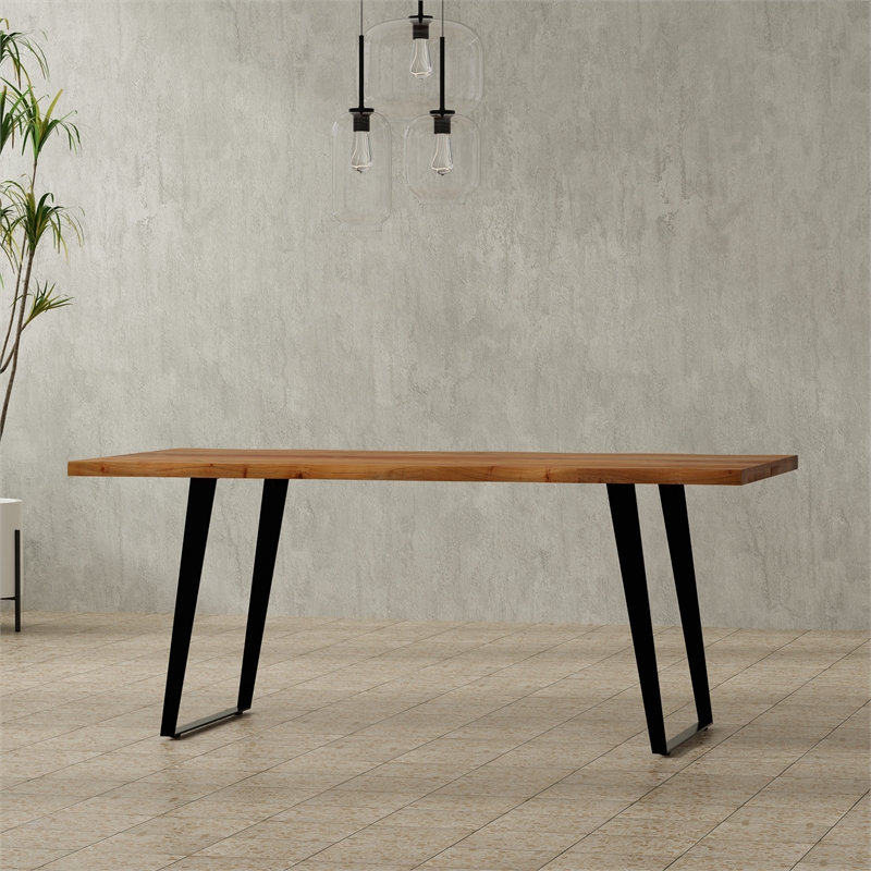 delta 72 inch x 36 inch rectangle modern industrial dining table in natural