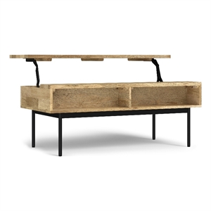 Reeves SOLID MANGO WOOD 46&quot Wide Rectangle  Lift Top Coffee Table in Natural