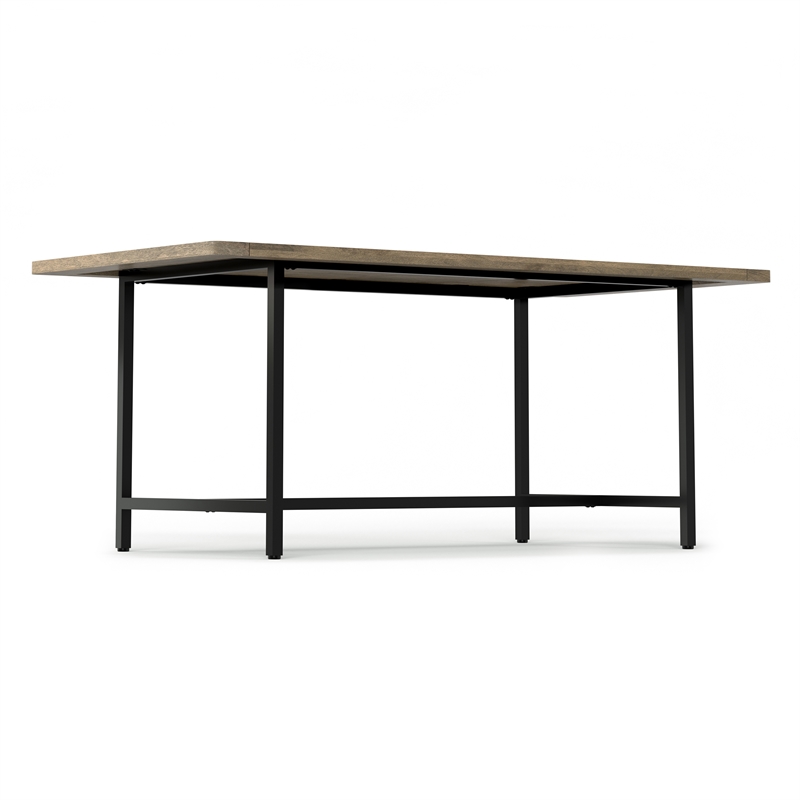 campbell 72 x 36 inch rectangle modern industrial dining table in gray wash