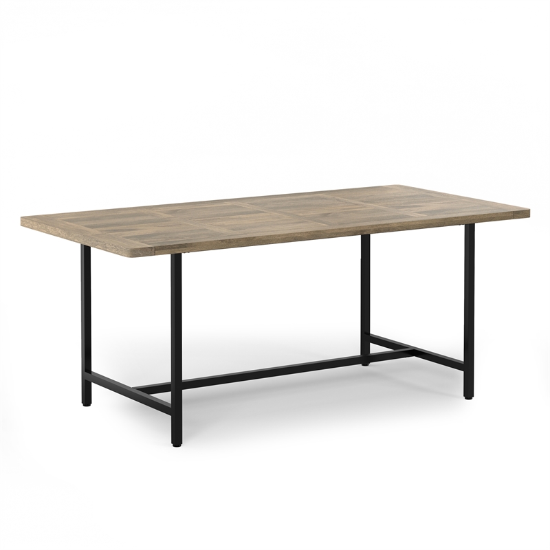 campbell 72 x 36 inch rectangle modern industrial dining table in gray wash