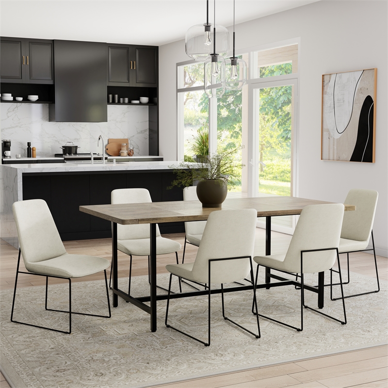 campbell 72 x 36 inch rectangle modern industrial dining table in gray wash
