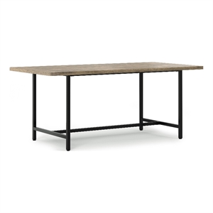 Campbell 72 x 36 inch Rectangle Modern Industrial Dining Table in Gray Wash