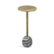 Melene  12 inch Wide Metal Side Table in Gold/Gray