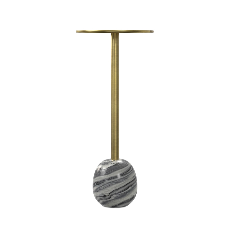 Melene  12 inch Wide Metal Side Table in Gold/Gray