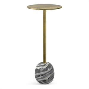 Melene  12 inch Wide Metal Side Table in Gold/Gray