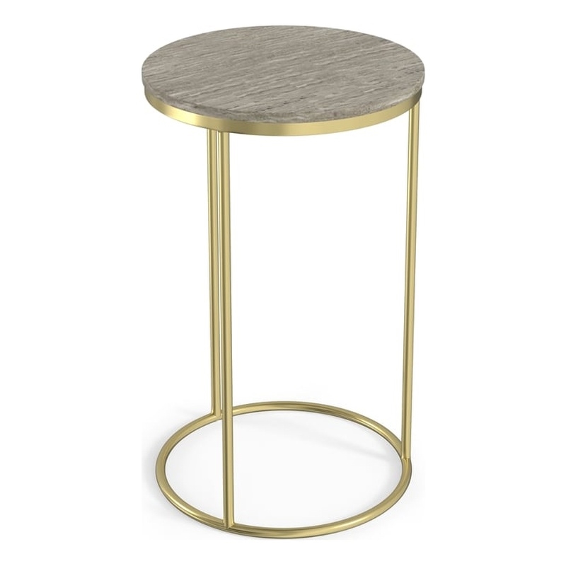 Ashley 16 inch Wide Metal 2 Pc Nesting Table in Gold