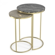 Ashley 16 inch Wide Metal 2 Pc Nesting Table in Gold