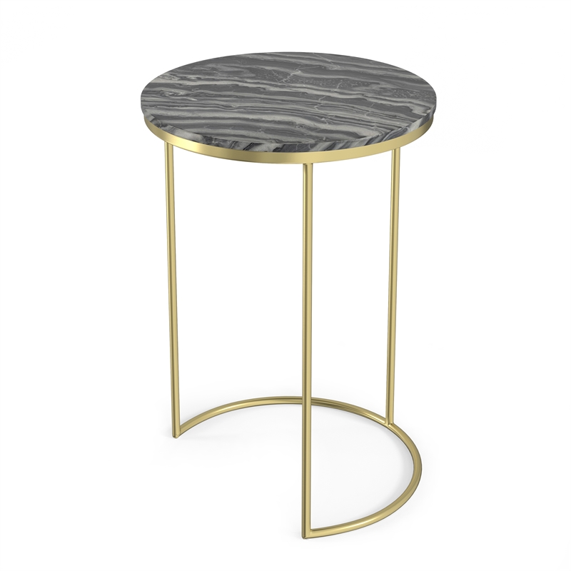 Ashley 16 inch Wide Metal 2 Pc Nesting Table in Gold