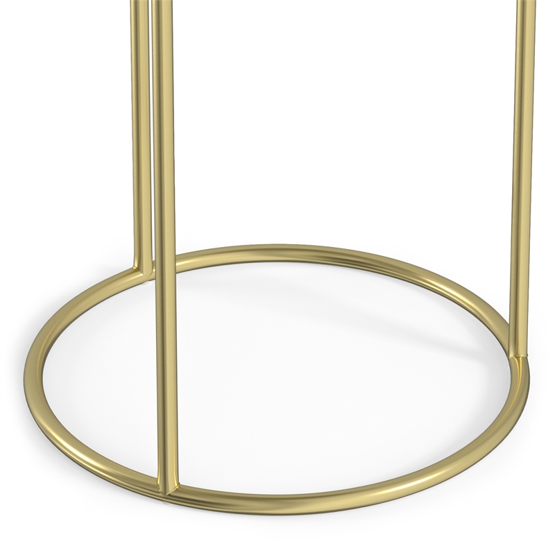 Ashley 16 inch Wide Metal 2 Pc Nesting Table in Gold