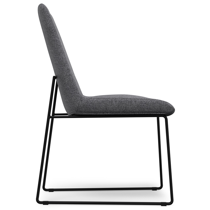 Simpli Home Corina Linen Look Fabric Upholstered Dining Chair in Gray (Set of 2)