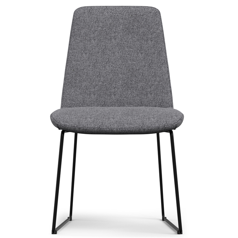 Simpli Home Corina Linen Look Fabric Upholstered Dining Chair in Gray (Set of 2)