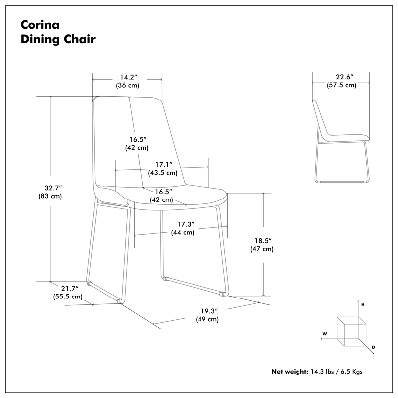 Simpli Home Corina Linen Look Fabric Upholstered Dining Chair in Gray (Set of 2)