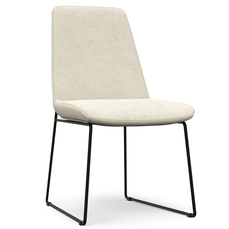 Corina  Modern Dining Chair ( Set of 2 ) in Natural Linen Look Fabric