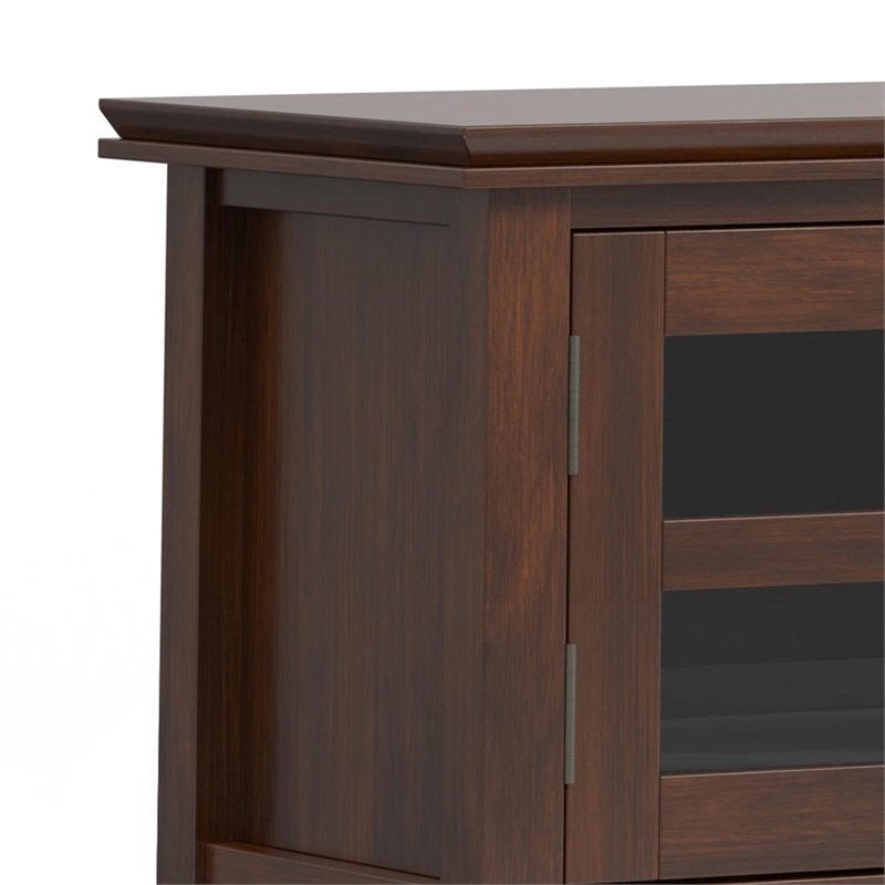 Artisan SOLID WOOD 72 inch Wide Transitional TV Media Stand in Russet Brown