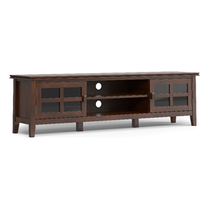 Artisan SOLID WOOD 72 inch Wide Transitional TV Media Stand in Russet Brown
