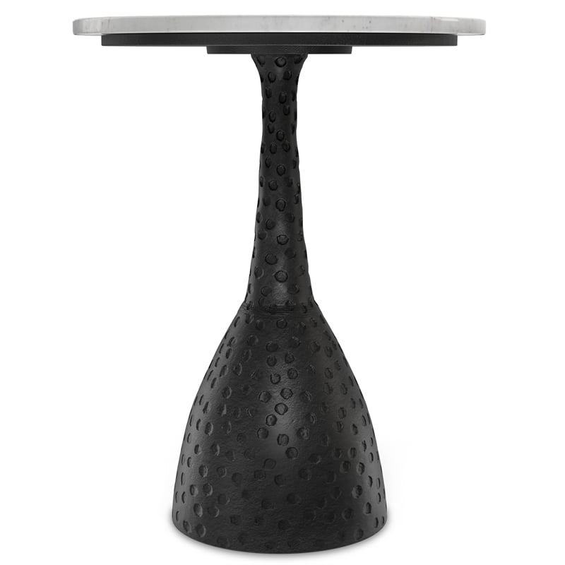 Myles Modern 16 inch Wide Metal Side Table in Black & Fully Assembled