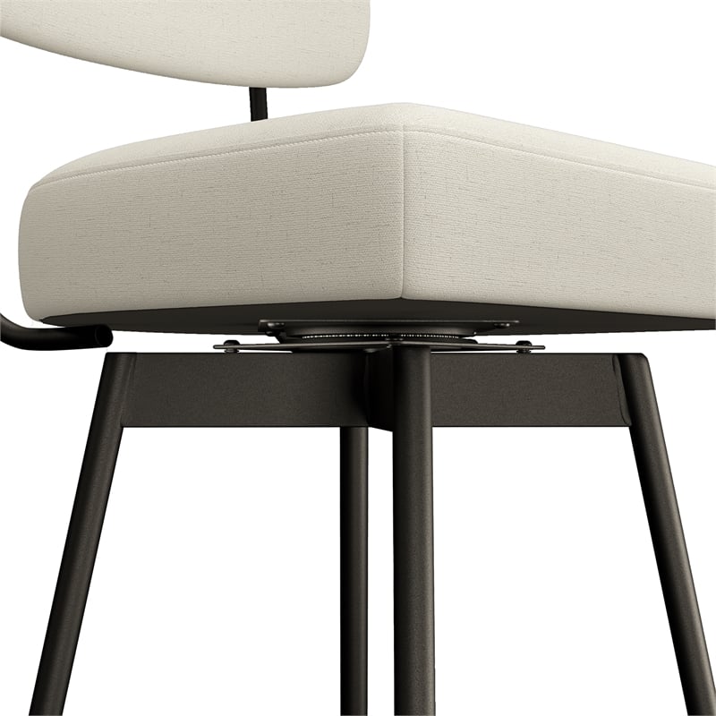 Giselle Modern Swivel Bar Stool (Setof 2) in Natural  Polyester Linen