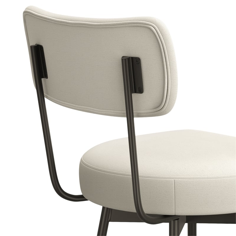 Giselle Modern Swivel Bar Stool (Setof 2) in Natural  Polyester Linen