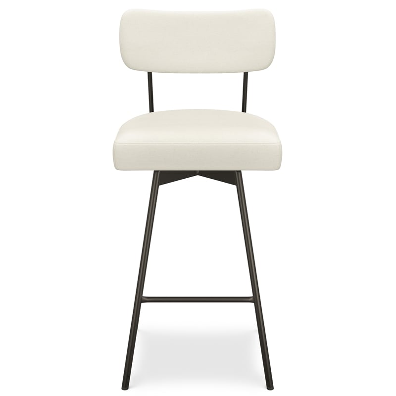 Giselle Modern Swivel Bar Stool (Setof 2) in Natural  Polyester Linen
