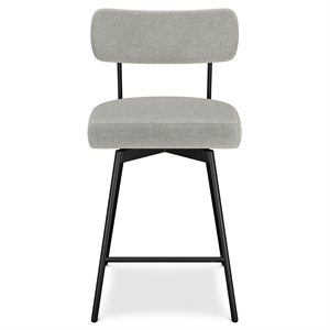 Giselle Modern Swivel Counter Height Stool(setof2)in Light Gray Polyester Linen