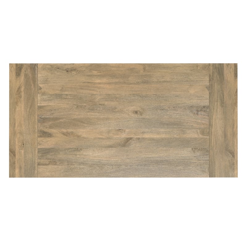 Simpli Home Aeris 72 inch Wide Solid Mango Farmhouse Dining Table in Gray Wash