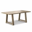 Simpli Home Aeris 72 inch Wide Solid Mango Farmhouse Dining Table in Gray Wash