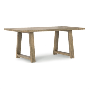 Simpli Home Aeris 72 inch Wide Solid Mango Farmhouse Dining Table in Gray Wash