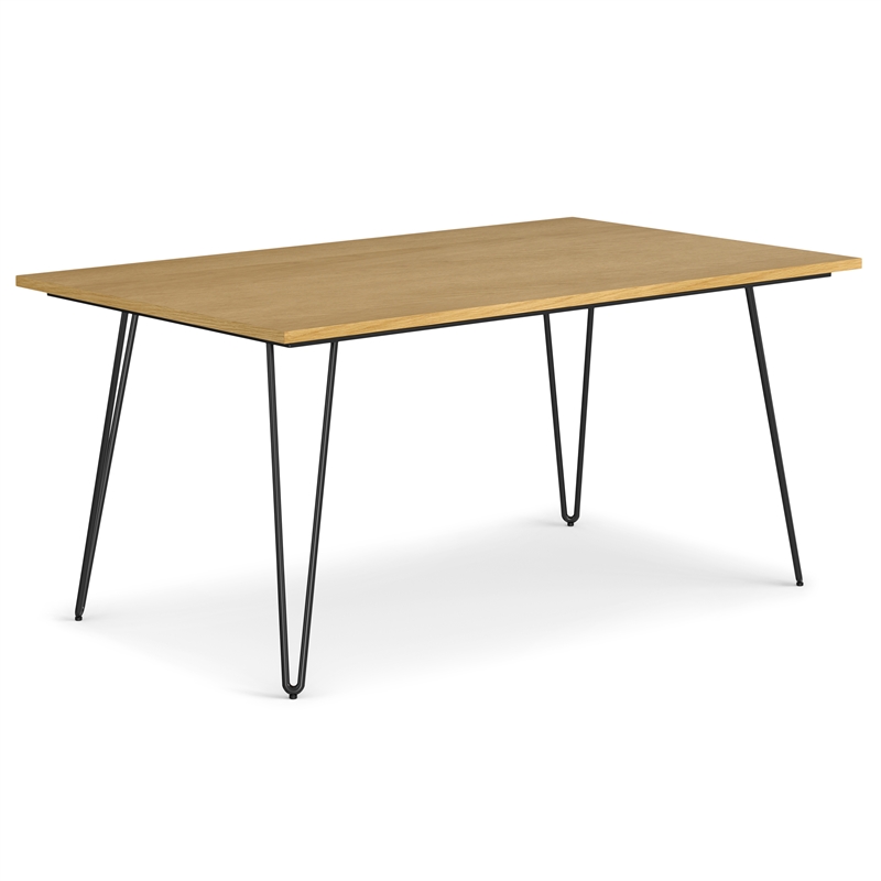 Simpli Home Hunter 66 x40 inch Rectangle Industrial Dining Table in Oak