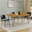 Simpli Home Hunter 66 x40 inch Rectangle Industrial Dining Table in Oak