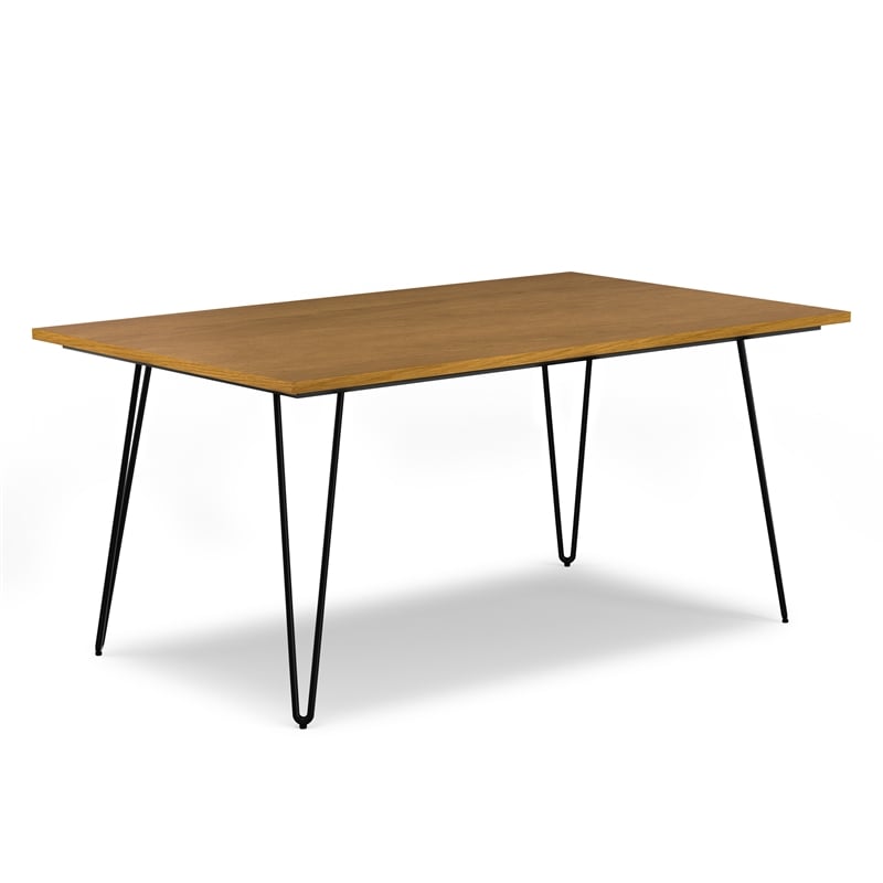 Simpli Home Hunter 66 x40 inch Rectangle Industrial Dining Table in Oak