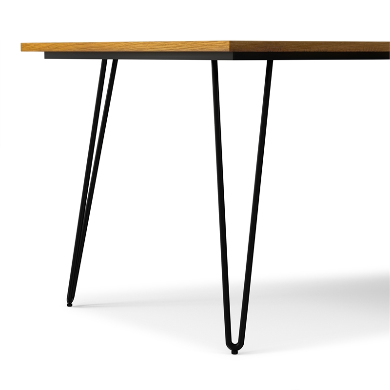 Simpli Home Hunter 66 x40 inch Rectangle Industrial Dining Table in Oak