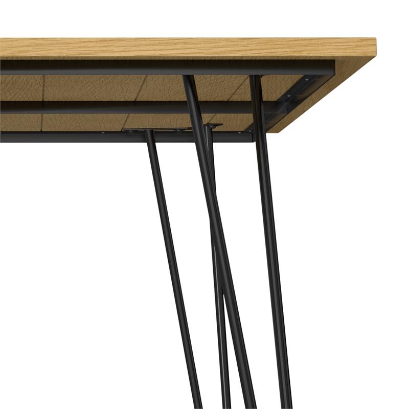 Simpli Home Hunter 66 x40 inch Rectangle Industrial Dining Table in Oak