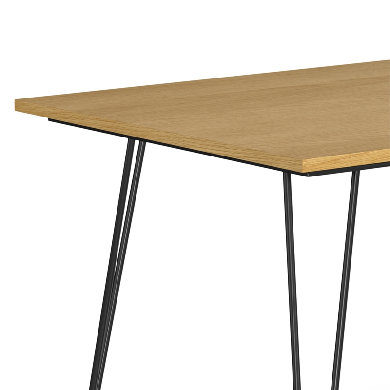 Simpli Home Hunter 66 x40 inch Rectangle Industrial Dining Table in Oak