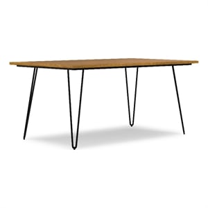 Simpli Home Hunter 66 x40 inch Rectangle Industrial Dining Table in Oak
