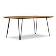 Simpli Home Hunter 66 x40 inch Rectangle Industrial Dining Table in Oak