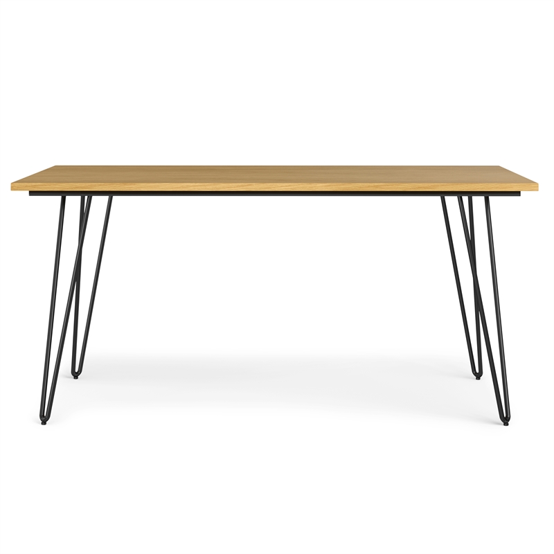 Simpli Home Hunter 66 x40 inch Rectangle Industrial Dining Table in Oak