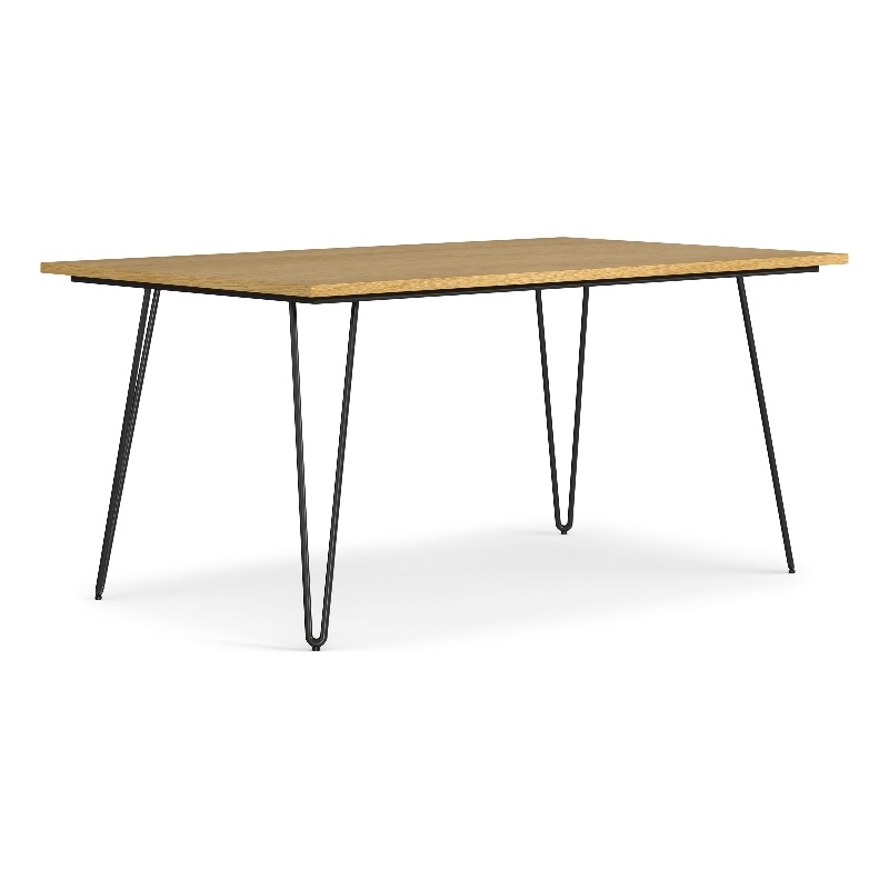 Simpli Home Hunter 66 x40 inch Rectangle Industrial Dining Table in Oak